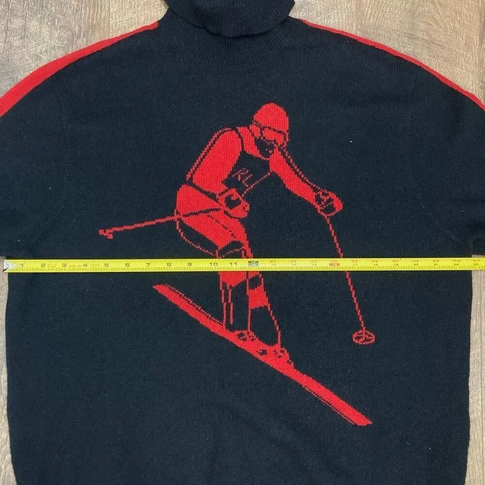 Vintage RARE Polo Ralph‎ Lauren Turtleneck Sweater 100% Lambswool Suicide Skier